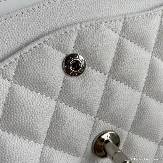 Hyper Peter A01112 White Bag Large Calfskin Flap 2.55 CHANEL Leather 0624